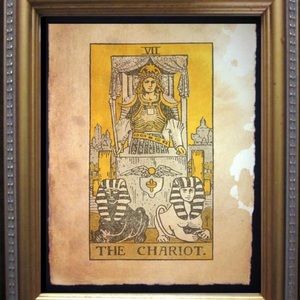 The Chariot Tarot Card Art Print Tea Stained